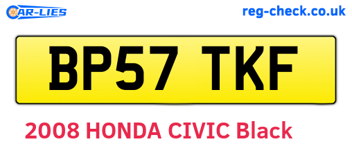 BP57TKF are the vehicle registration plates.