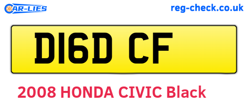 D16DCF are the vehicle registration plates.