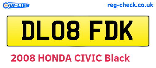 DL08FDK are the vehicle registration plates.