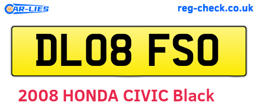 DL08FSO are the vehicle registration plates.