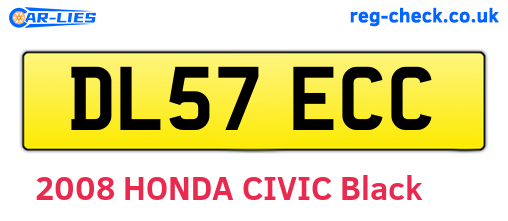 DL57ECC are the vehicle registration plates.
