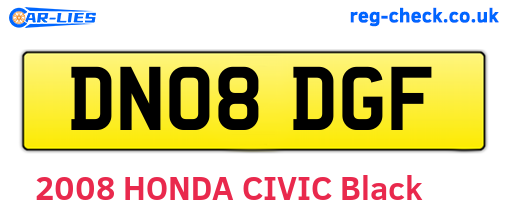 DN08DGF are the vehicle registration plates.