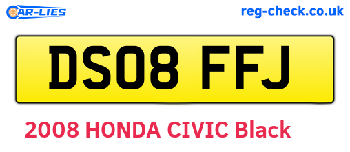 DS08FFJ are the vehicle registration plates.