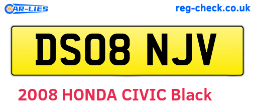 DS08NJV are the vehicle registration plates.