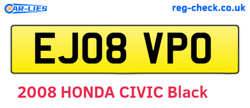 EJ08VPO are the vehicle registration plates.