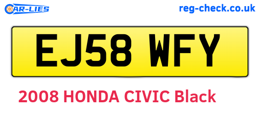 EJ58WFY are the vehicle registration plates.