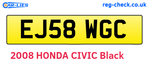 EJ58WGC are the vehicle registration plates.
