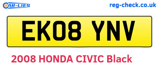 EK08YNV are the vehicle registration plates.