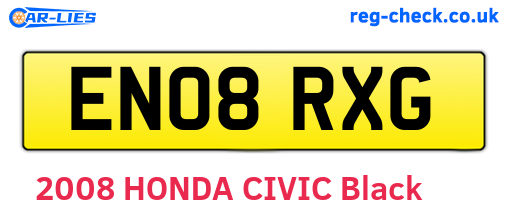 EN08RXG are the vehicle registration plates.