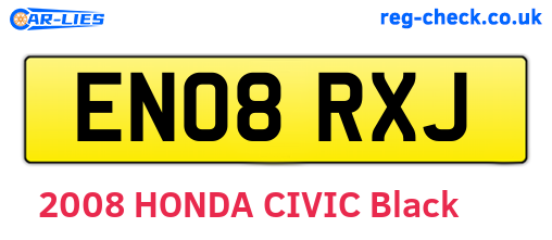 EN08RXJ are the vehicle registration plates.