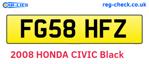 FG58HFZ are the vehicle registration plates.