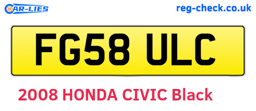 FG58ULC are the vehicle registration plates.