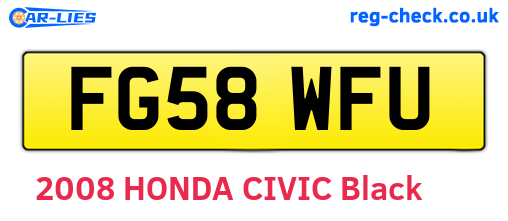 FG58WFU are the vehicle registration plates.