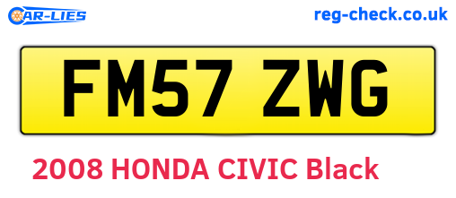 FM57ZWG are the vehicle registration plates.