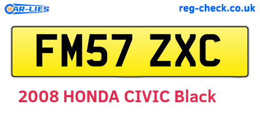 FM57ZXC are the vehicle registration plates.