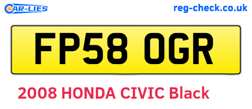 FP58OGR are the vehicle registration plates.