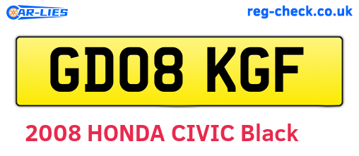 GD08KGF are the vehicle registration plates.