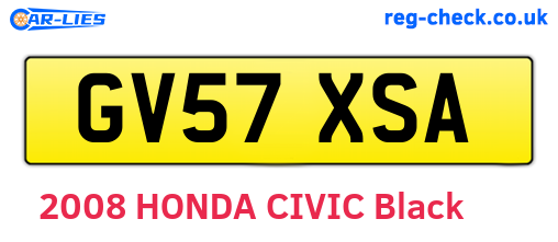 GV57XSA are the vehicle registration plates.