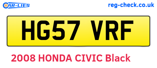 HG57VRF are the vehicle registration plates.