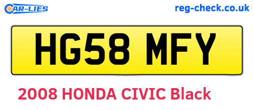 HG58MFY are the vehicle registration plates.