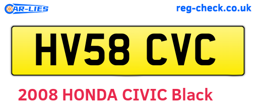 HV58CVC are the vehicle registration plates.