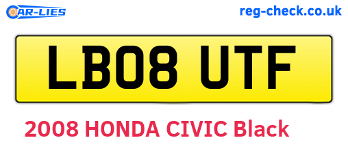 LB08UTF are the vehicle registration plates.