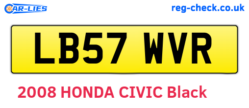 LB57WVR are the vehicle registration plates.