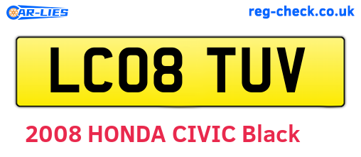 LC08TUV are the vehicle registration plates.