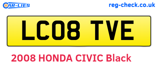 LC08TVE are the vehicle registration plates.
