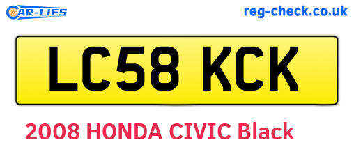 LC58KCK are the vehicle registration plates.