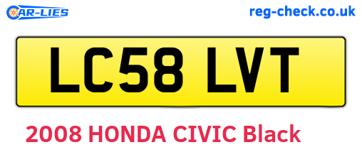 LC58LVT are the vehicle registration plates.
