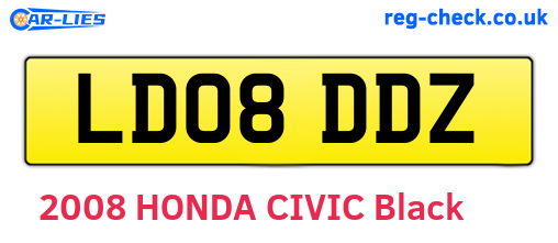LD08DDZ are the vehicle registration plates.