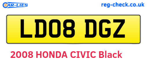 LD08DGZ are the vehicle registration plates.
