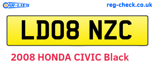LD08NZC are the vehicle registration plates.