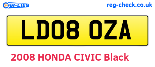 LD08OZA are the vehicle registration plates.