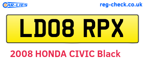 LD08RPX are the vehicle registration plates.