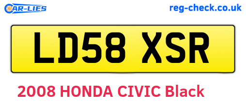 LD58XSR are the vehicle registration plates.
