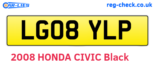 LG08YLP are the vehicle registration plates.
