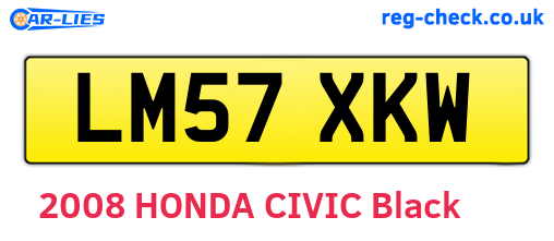 LM57XKW are the vehicle registration plates.