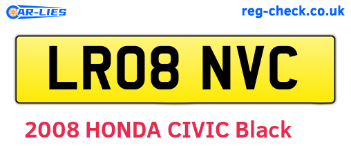 LR08NVC are the vehicle registration plates.
