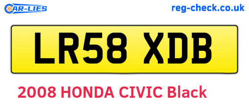 LR58XDB are the vehicle registration plates.