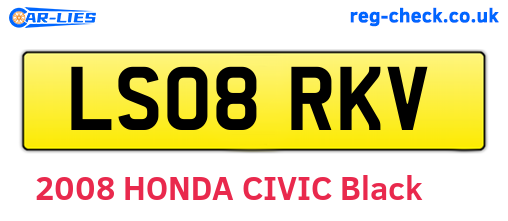 LS08RKV are the vehicle registration plates.