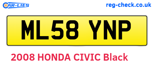 ML58YNP are the vehicle registration plates.