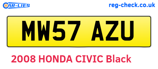 MW57AZU are the vehicle registration plates.