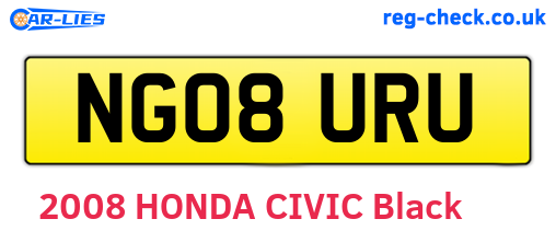 NG08URU are the vehicle registration plates.