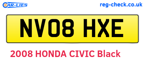 NV08HXE are the vehicle registration plates.