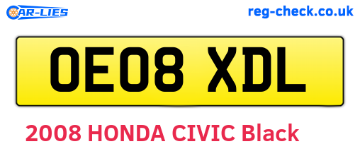 OE08XDL are the vehicle registration plates.