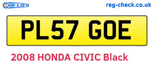 PL57GOE are the vehicle registration plates.