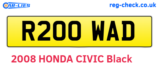 R200WAD are the vehicle registration plates.