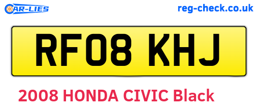 RF08KHJ are the vehicle registration plates.